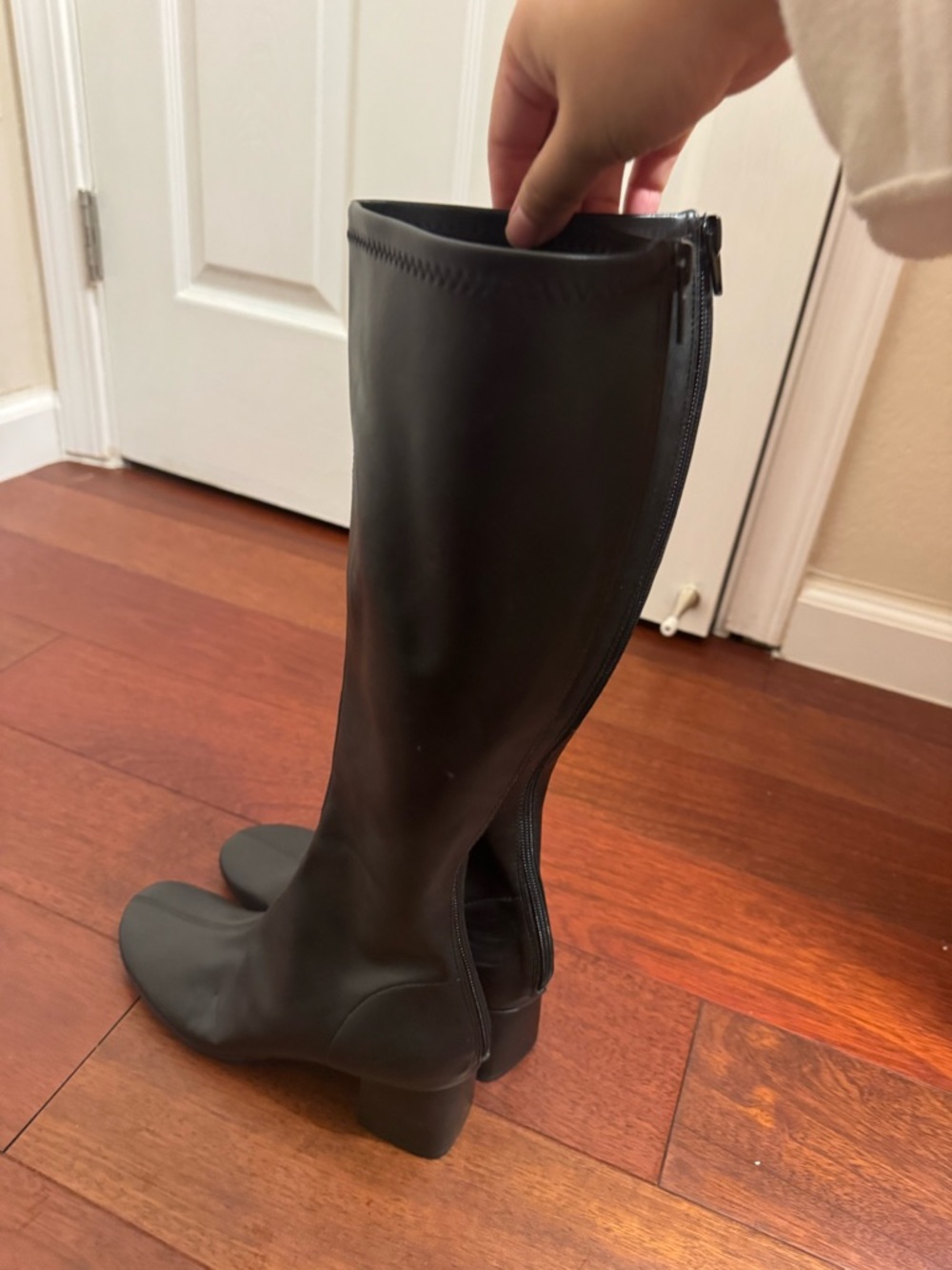 Charles & Keith Black Back-Zip Knee Boots